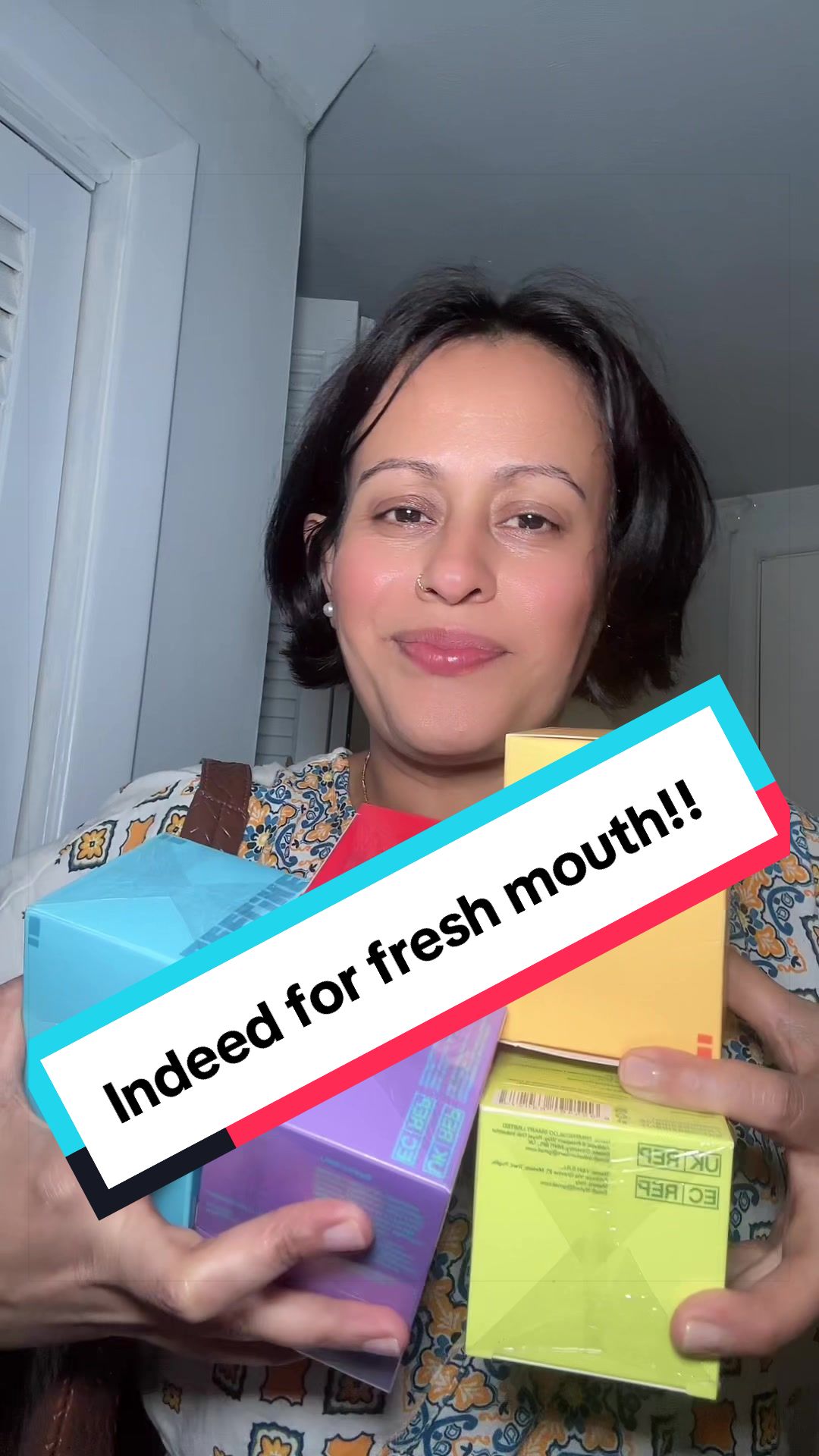 TikTok post by @saliyashayel for CEELIKE & MSDRWIKEY Oral Care. Caption reads: [...] #foryoupage #breathing @CEELIKE & MSDRWIKEY....