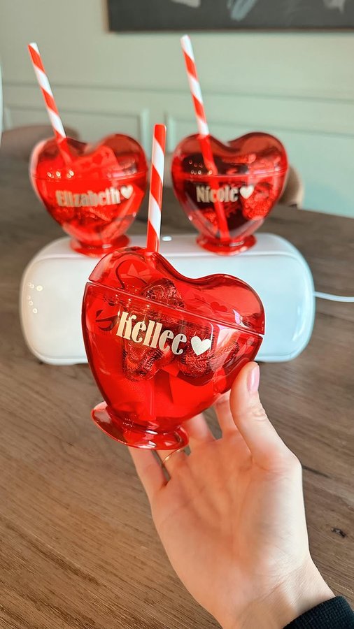 Instagram post by an influencer for Cricut. Caption reads: [...] for Galentine’s Day with my @cricut Joy....