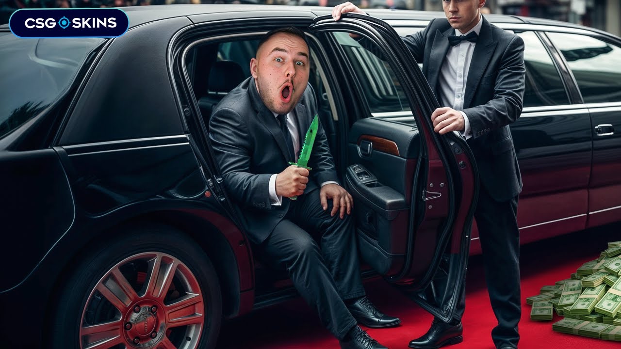YouTube post by @Majszi for CSGO-SKINS.COM. Caption reads: TAKE ME TO HAPPINESS - CSGOSKINS.