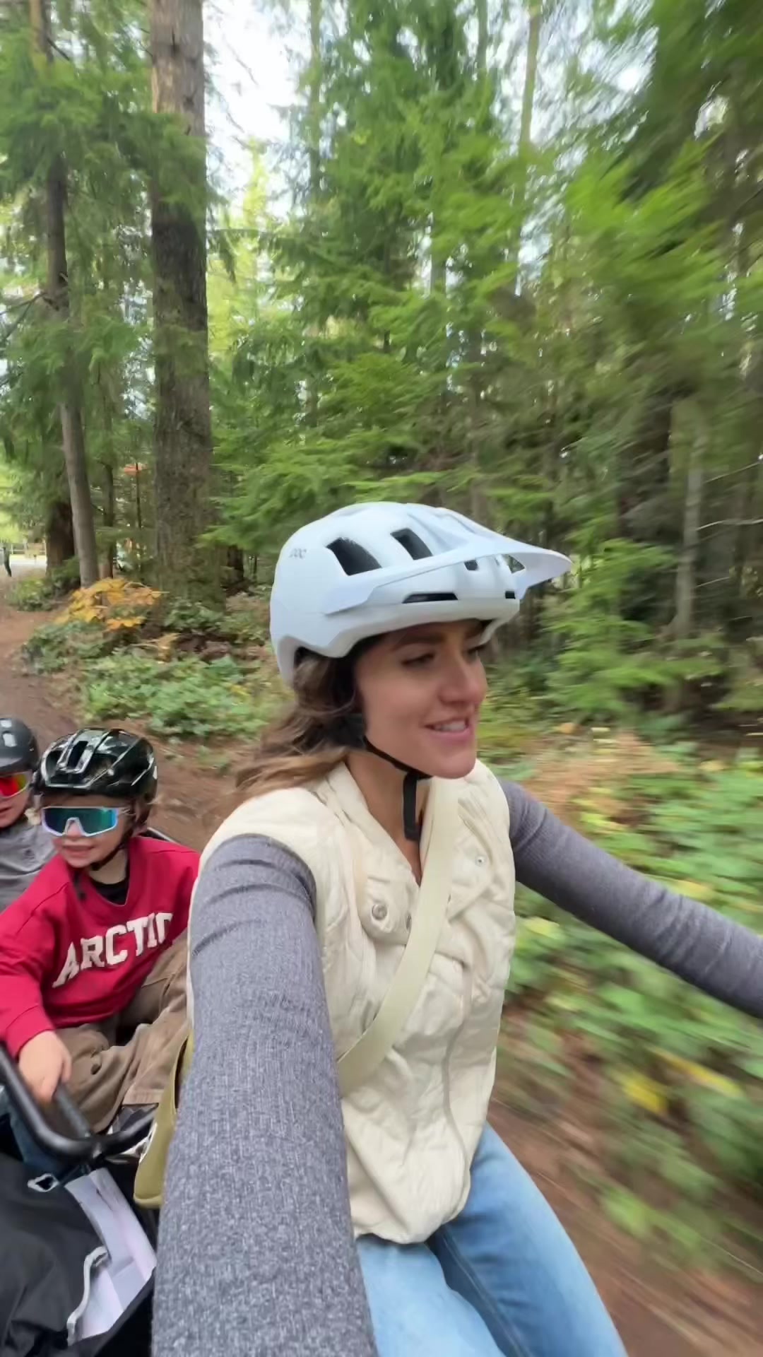 TikTok post by @brightonpeachy for Lectric eBikes. Caption reads: [...] bio to learn more! #LectricPartner....