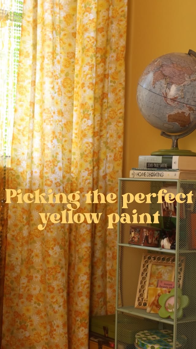 Instagram post by @keikolynn for BEHR Paint. Caption reads: [...] walls a sunny yellow makeover with....