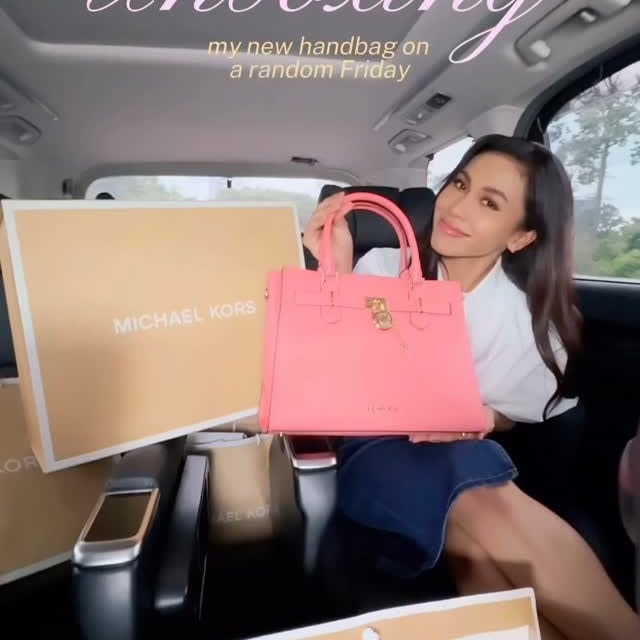 Instagram post by @shazabae_ for Michael Kors. Caption reads: Birthday coming so I need a new handbag....