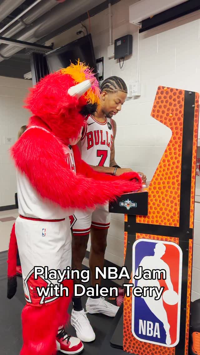 Instagram post by @bennythebull for Chicago Bulls. Caption reads: @dalen found out why they call me Buzzer Benny 👀.