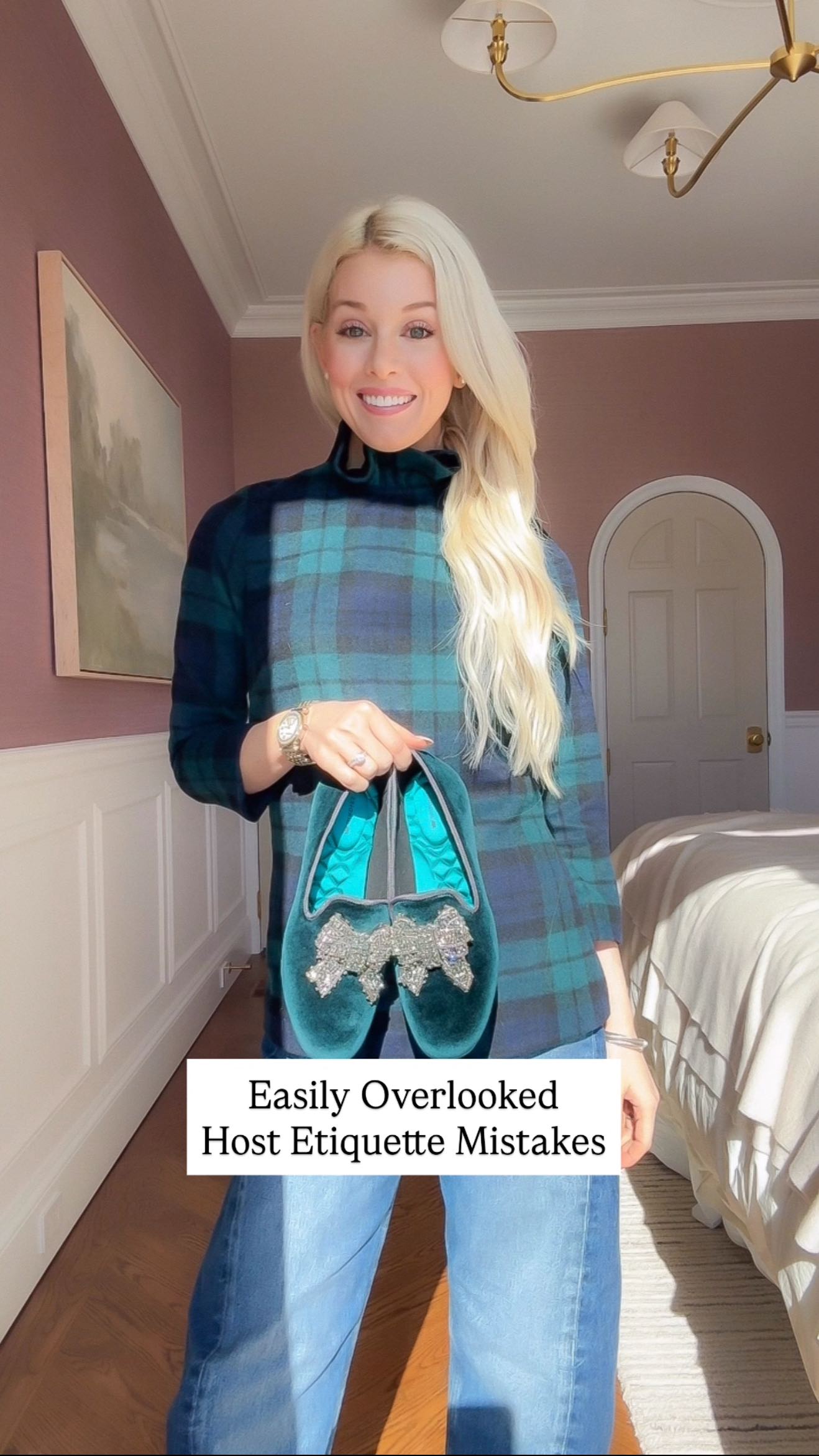 Instagram post by @elevateetiquette for Birdies. Caption reads: [...] still cozy? These Starling Monaco Bow....