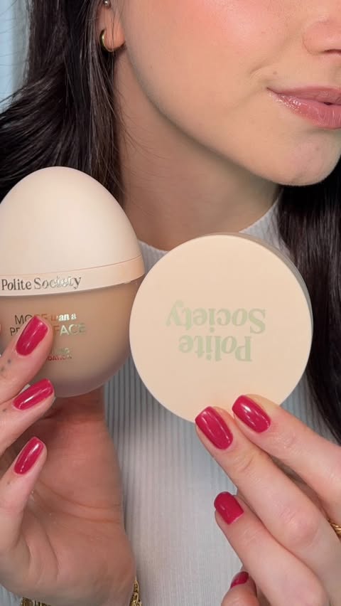 Instagram post by @angelacbeauty for Polite Society. Caption reads: [...] up on adorable holiday sets from....