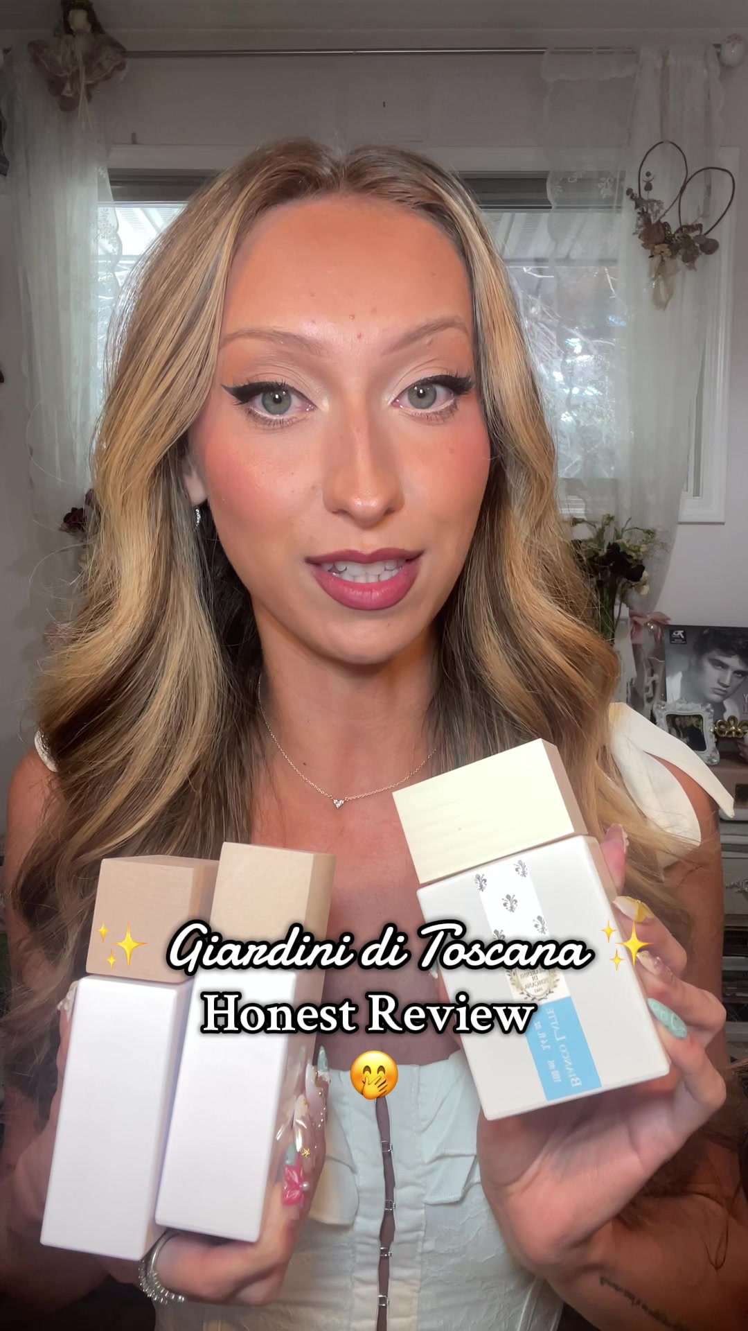 TikTok post by @kelsielynnxoxo for Scentsplit. Caption reads: Let’s review more fragrances from @Giardini di....