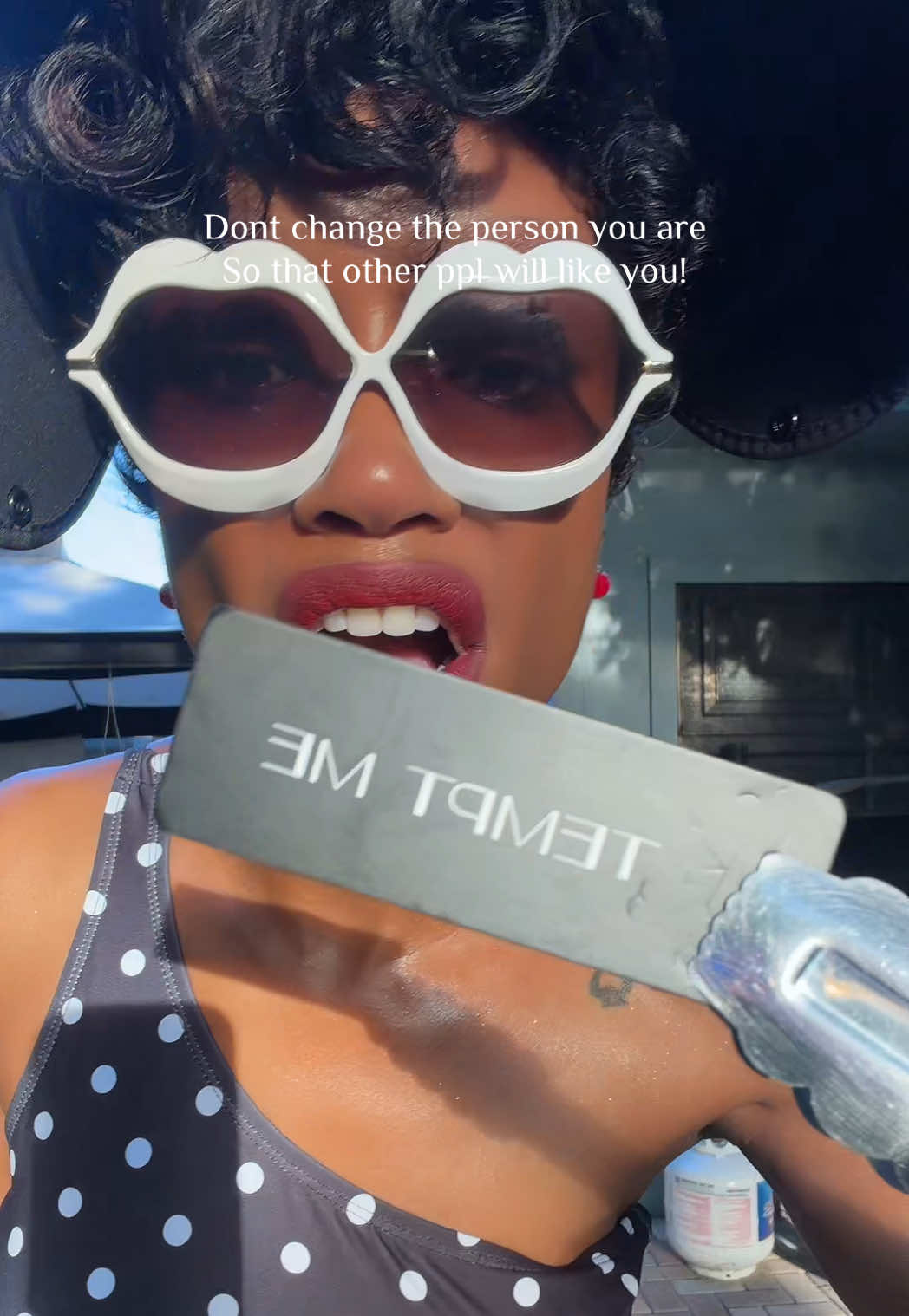 TikTok post by @kissonmachic for Tempt Me Swimsuits. Caption reads: [...] is temporarily Out of stock. @Tempt Me....
