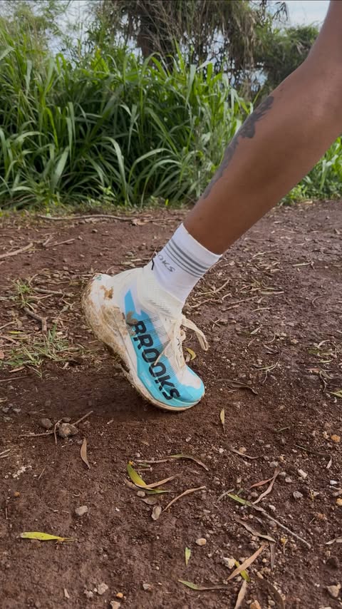 Instagram post by an influencer for Brooks Running. Caption reads: [...] to the land. Thank you @brooksrunning for an....
