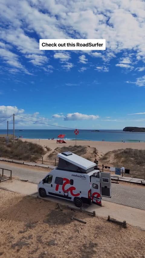 Instagram post by @joehunter_outdoors for roadsurfer. Caption reads: [...] 🚐 

A week in the Algarve with a....