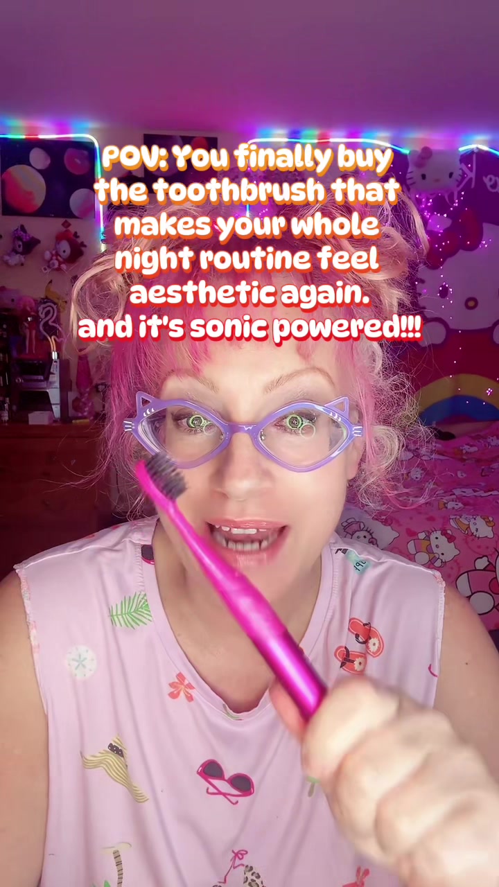 TikTok post by an influencer for BURST Oral Care. Caption reads: [...] #electrictoothbrush @BURST Oral Care.