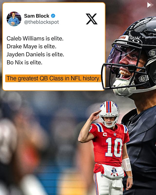 Instagram post by @pick6 for Barstool Sports. Caption reads: Best QB class ever? 👀 

(h/t theblockspot/X).