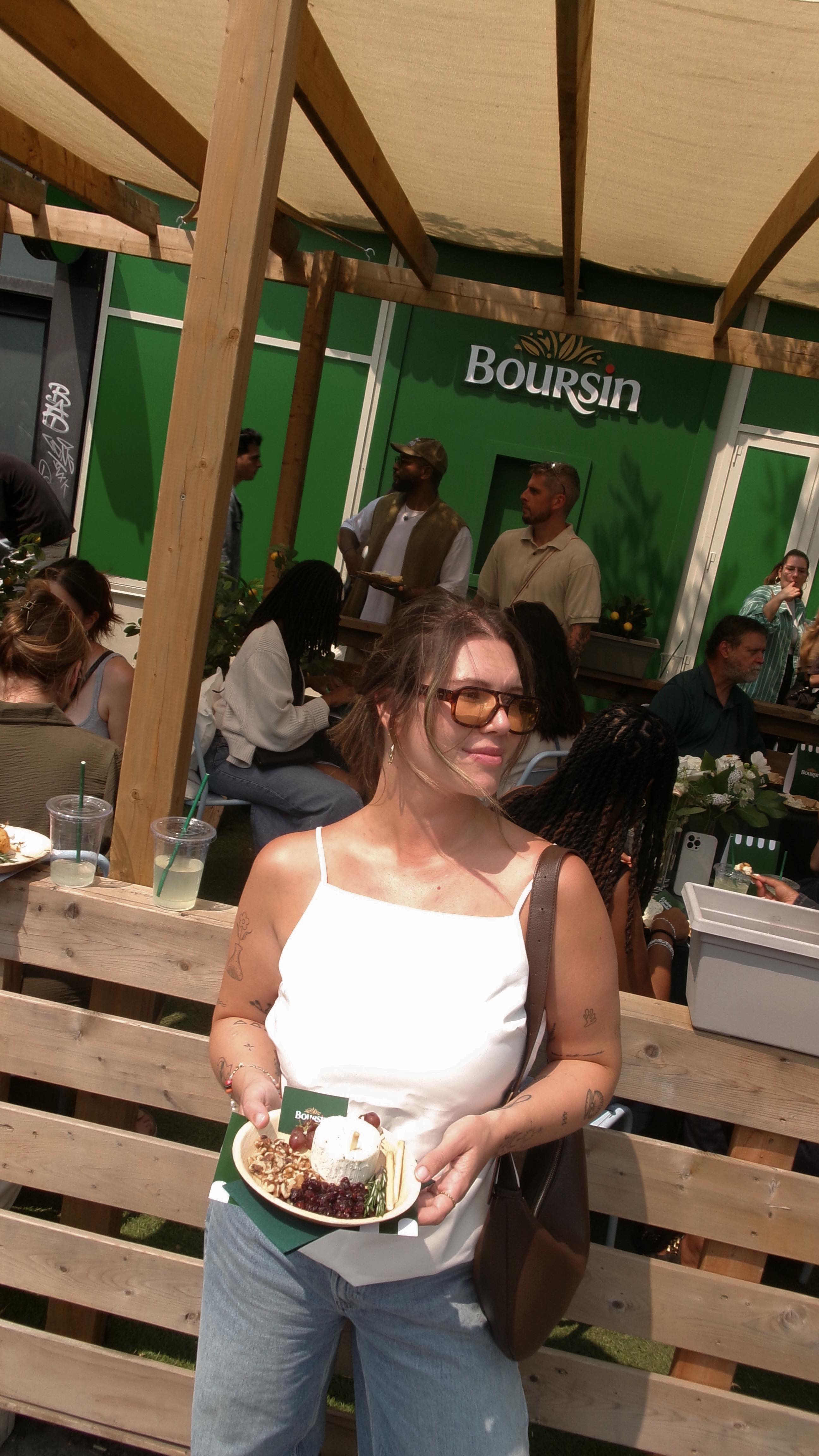 Instagram post by @cam_ds for Boursin. Caption reads: 💛🍇🧀 @Boursin_Canada a amené un peu de magie....