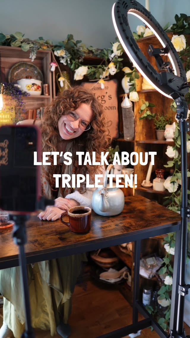 Instagram post by @megs.tea.room for TripleTen. Caption reads: [...] possible. Let’s lower the stakes with....