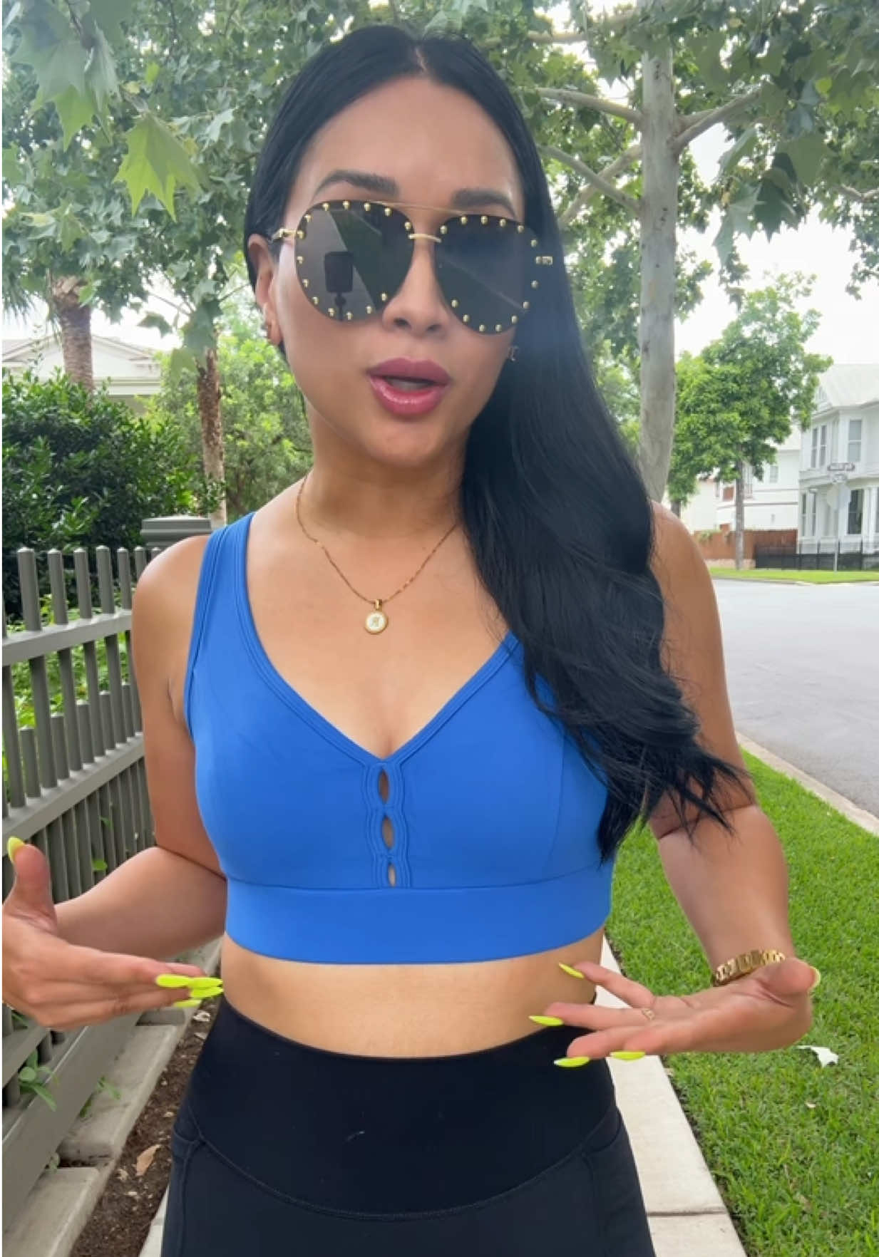 TikTok post by an influencer for Aoysky Sports. Caption reads: [...] bra is the sweet spot @Aoysky sports....