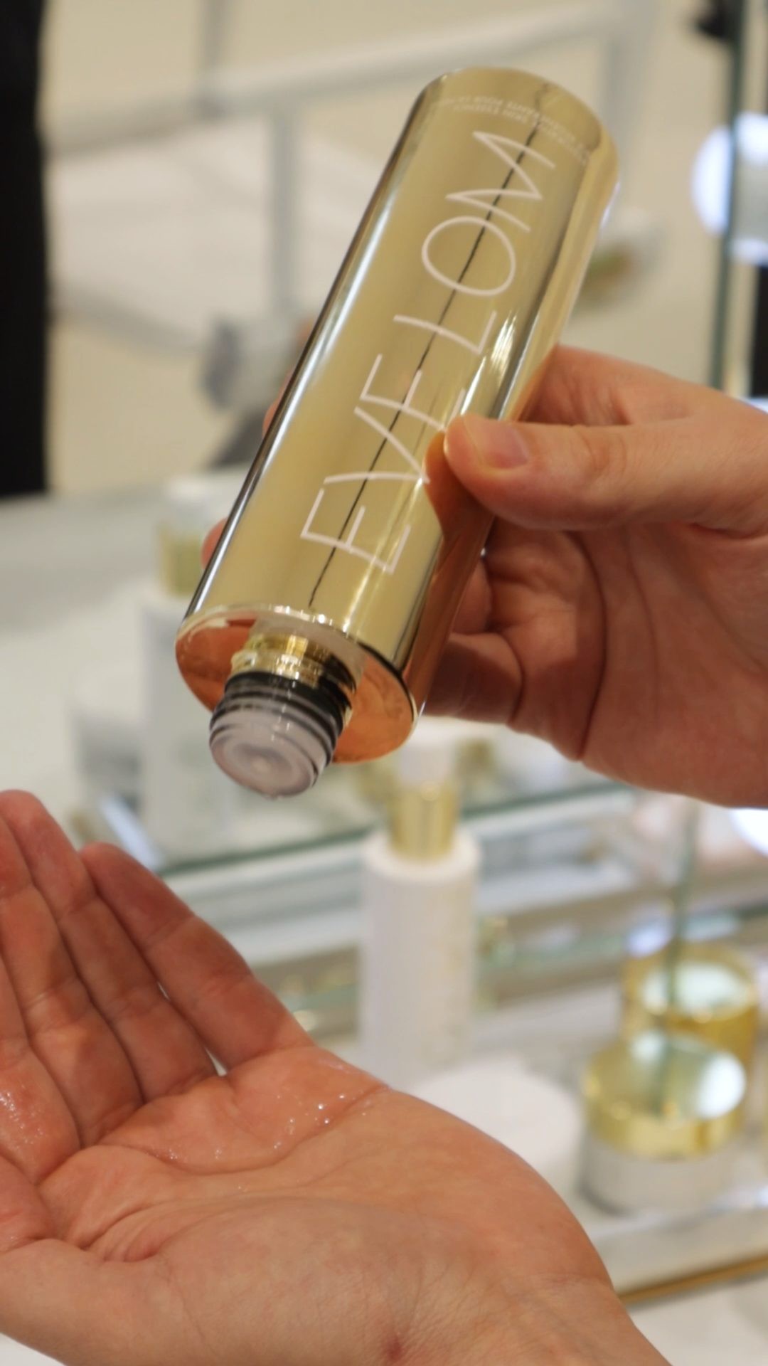 Instagram post by @lumi_lise for EVE LOM. Caption reads: Behind the runway ritual. 🎥✨ Step inside the....