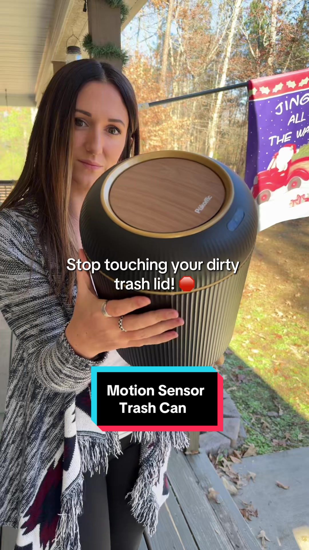 TikTok post by @sunkissedashley13 for Pukom. Caption reads: This Pukomc smart bin is proof that even your....