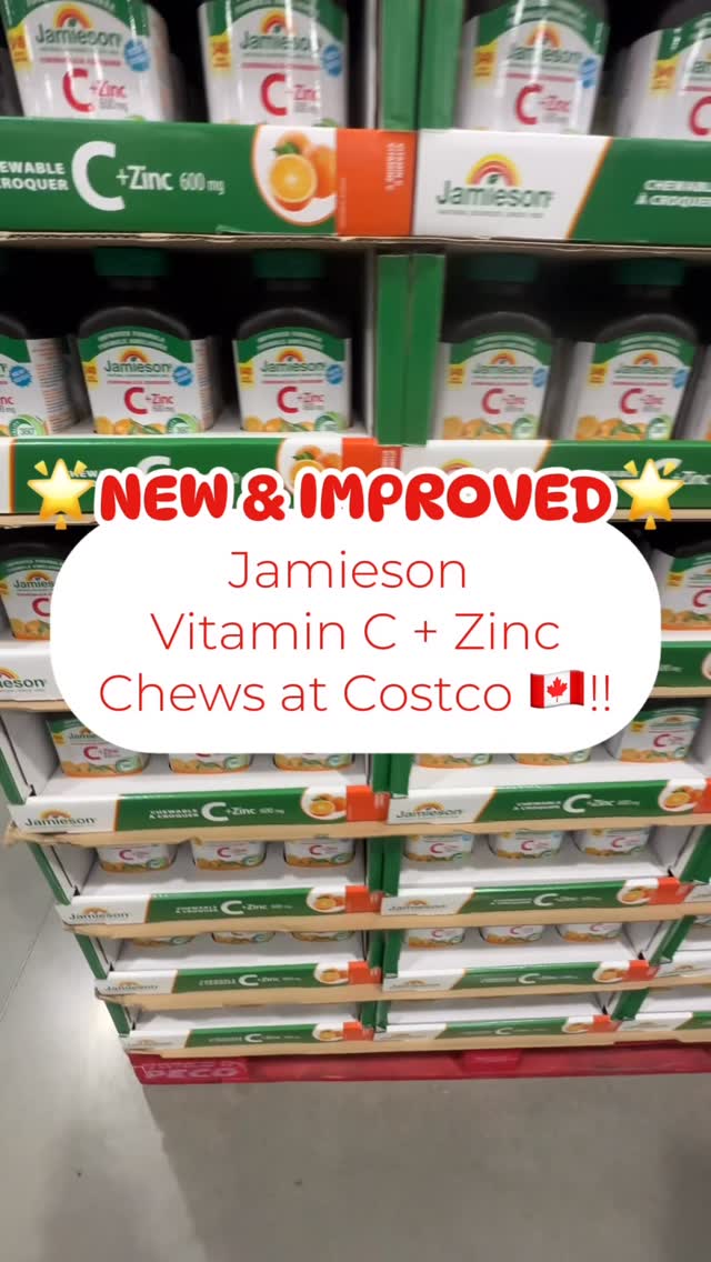 Instagram post by @costcofindscanada for Jamieson Vitamins. Caption reads: 🌟NEW & IMPROVED🌟
‌
Your favourite vitamin just....