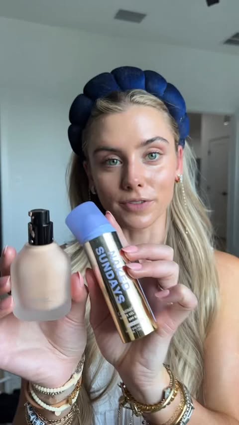 Instagram post by @sloanevosen for Naked Sundays. Caption reads: [...] #glowymakeup #facesunscreen....