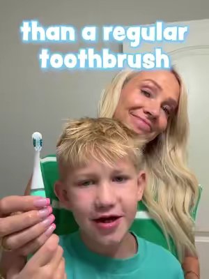 TikTok post by @notenoughnelsonsofficial for Fridababy. Caption reads: Making healthy habits FUN, one brush at a time!....