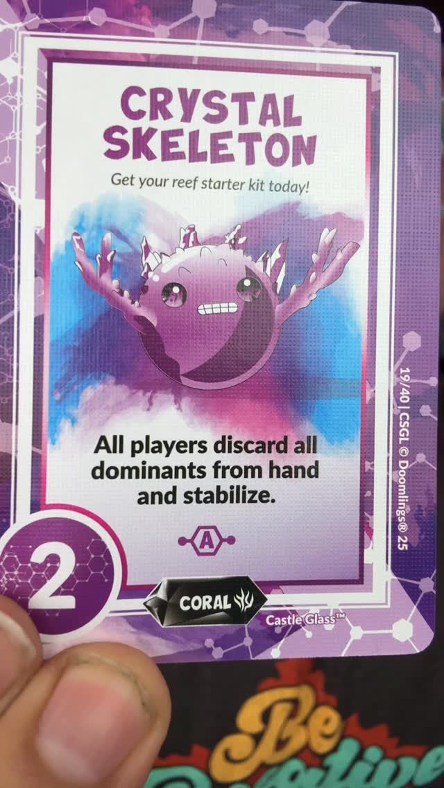 Instagram post by @grantsgamerecs for Doomlings. Caption reads: Doomlings is a super fun little card game about....