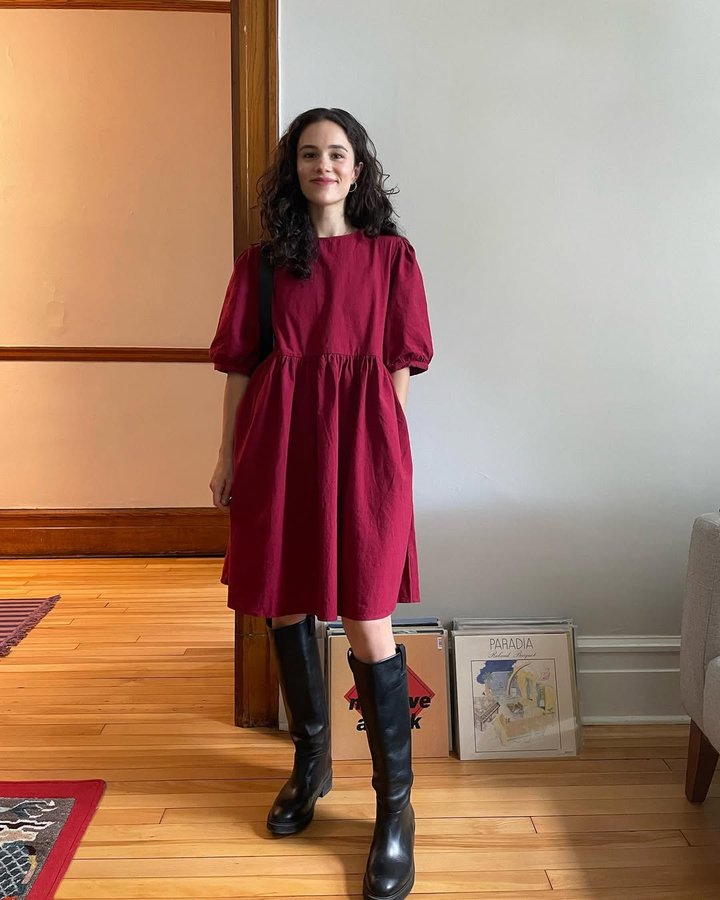 Instagram post by @librarians.wardrobe for Tradlands. Caption reads: A variation of my favourite fall fit - a short....