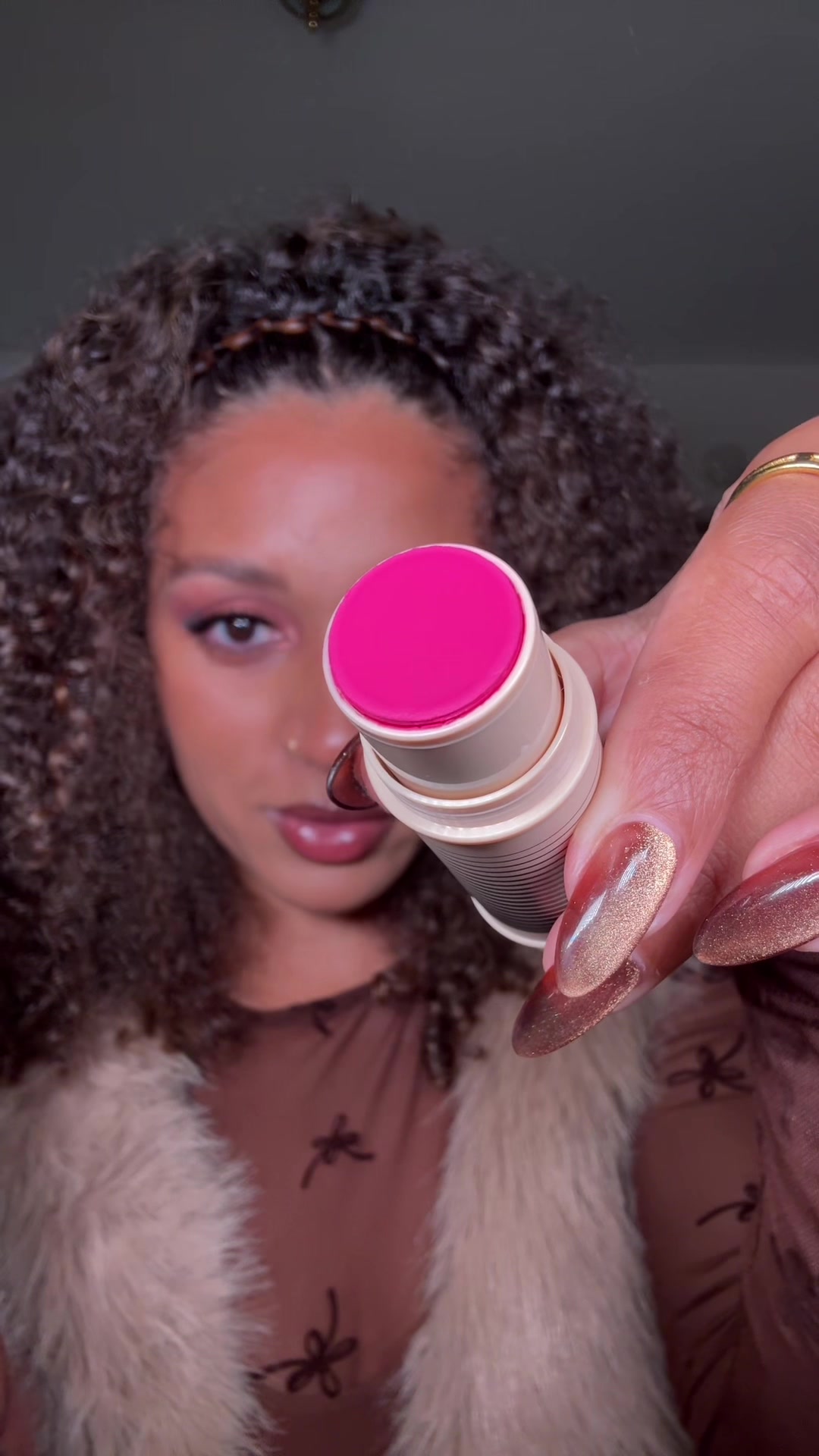 TikTok post by @herfavoritefinds for DIBS Beauty. Caption reads: [...] in shade 6 (plot twist + level up) ....