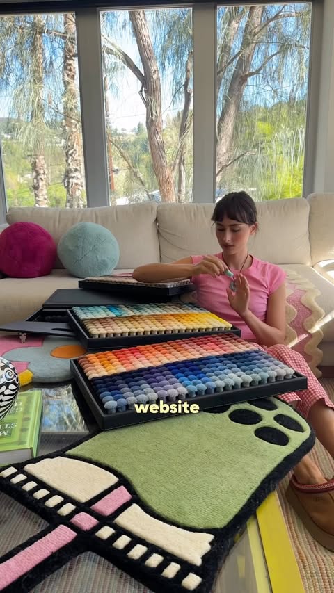 Instagram post by @happy.rugs for Perplexity. Caption reads: [...] #rugmaking #customrug #PerplexityPartner....