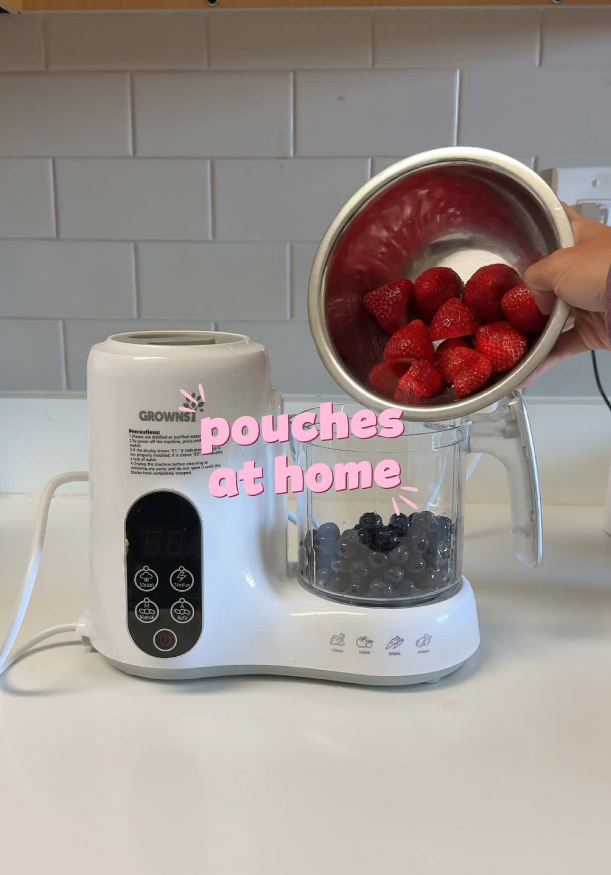 TikTok post by @brbvicky for GROWNSY. Caption reads: [...] #fruitpouches #homemadepouches  Grownsy baby....