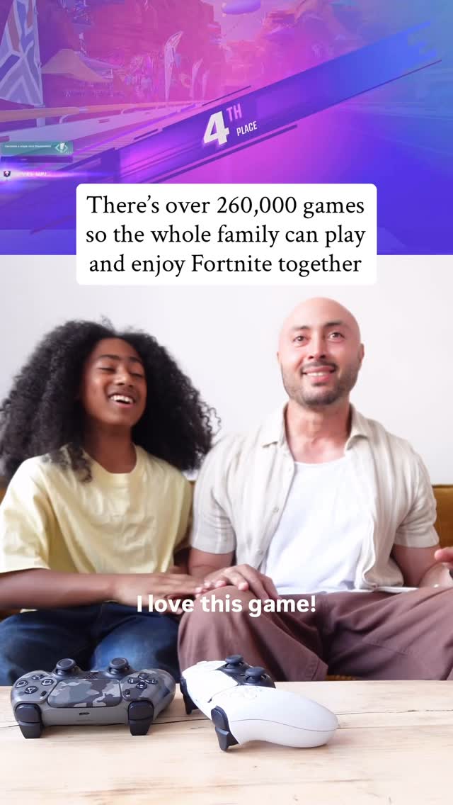 Instagram post by @ayodifamily for Epic Games. Caption reads: AD Mum likes platform games. Dad loves race cars.....
