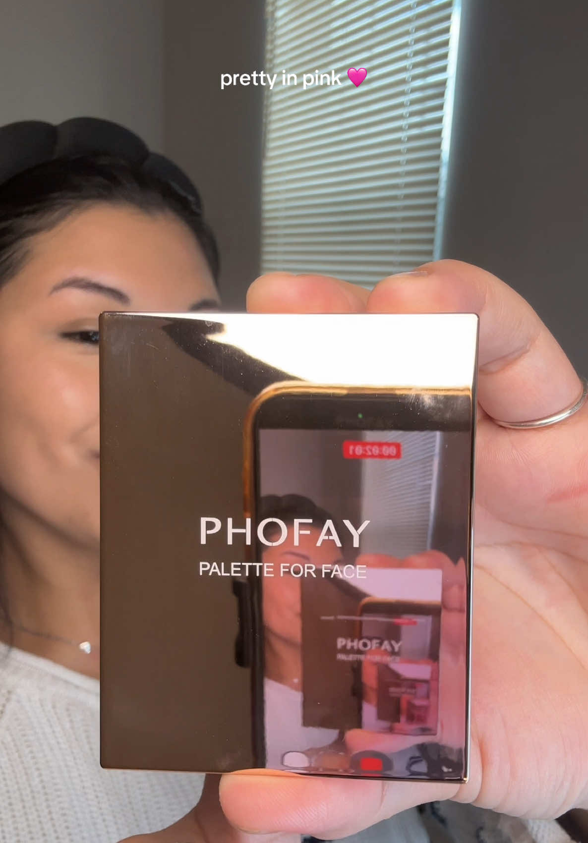 TikTok post by @ezeraann for PHOFAY US. Caption reads: Trying out this duo blush from @PHOFAY US 🩷 I....