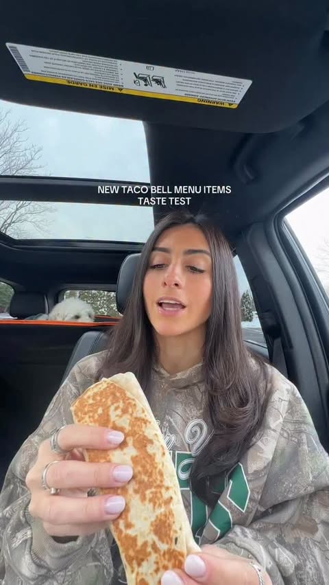 Instagram post by @thehungryfork_ for Taco Bell. Caption reads: The quesarito is BACK at @tacobell 🕺🏽🌮.