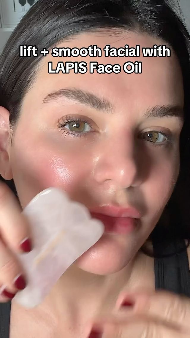 Instagram post by @filterless_era for Herbivore. Caption reads: Full Gua Sha Routine Using @herbivorebotanicals....