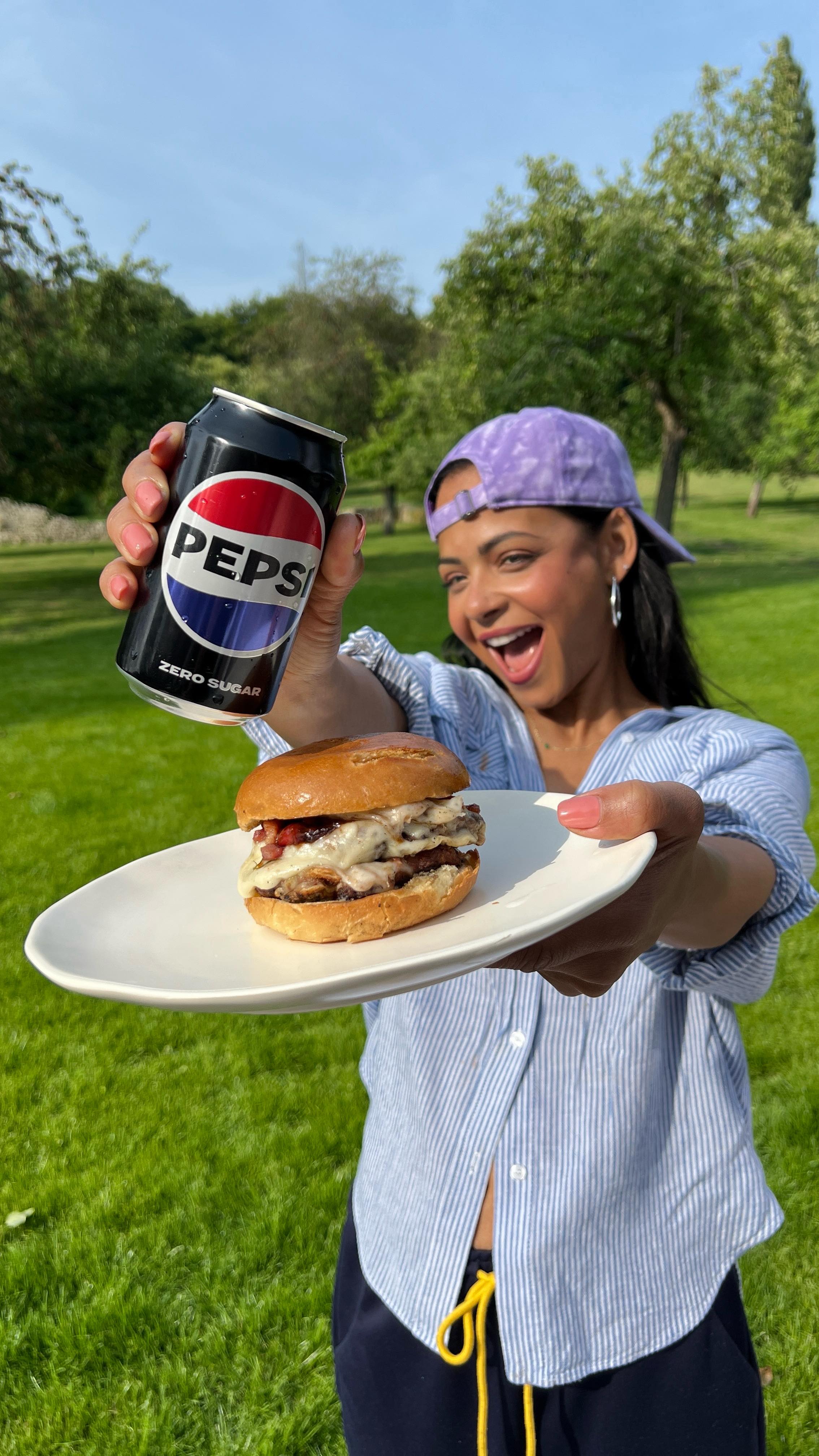 Instagram post by @christinamilian for pepsi. Caption reads: BBQ vibes only: an ice cold @Pepsi Zero Sugar, a....