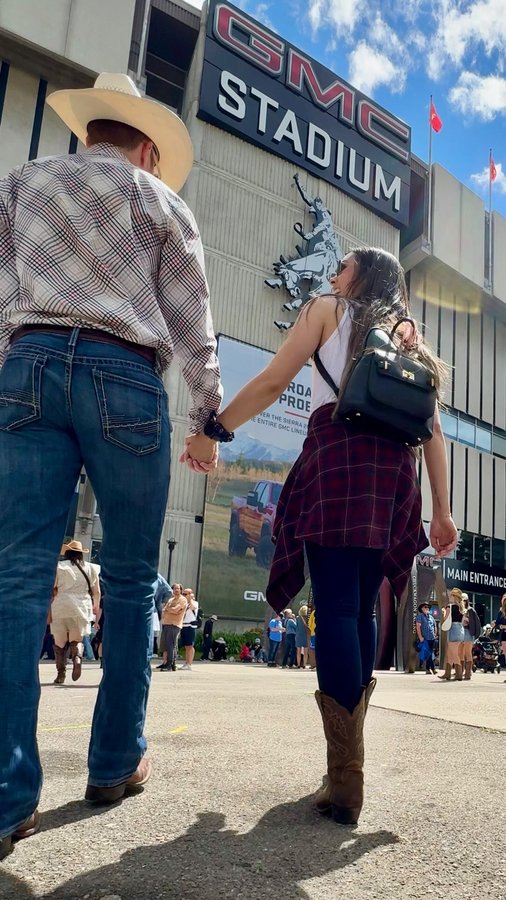 Instagram post by @andrsn.pck for OnStar. Caption reads: [...] We visited the Calgary Stampede with @onstar....