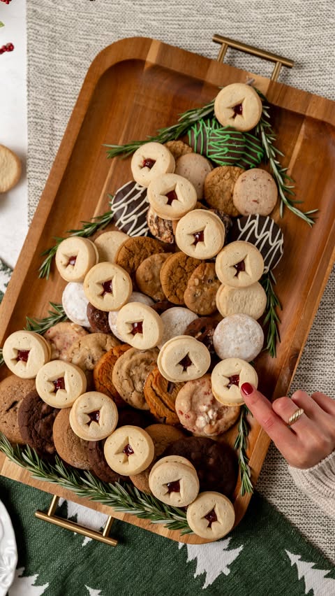 Instagram post by @frenchvanillabaker for Harry & David. Caption reads: #NationalCookieDay, but make it festive 🍪🎄.