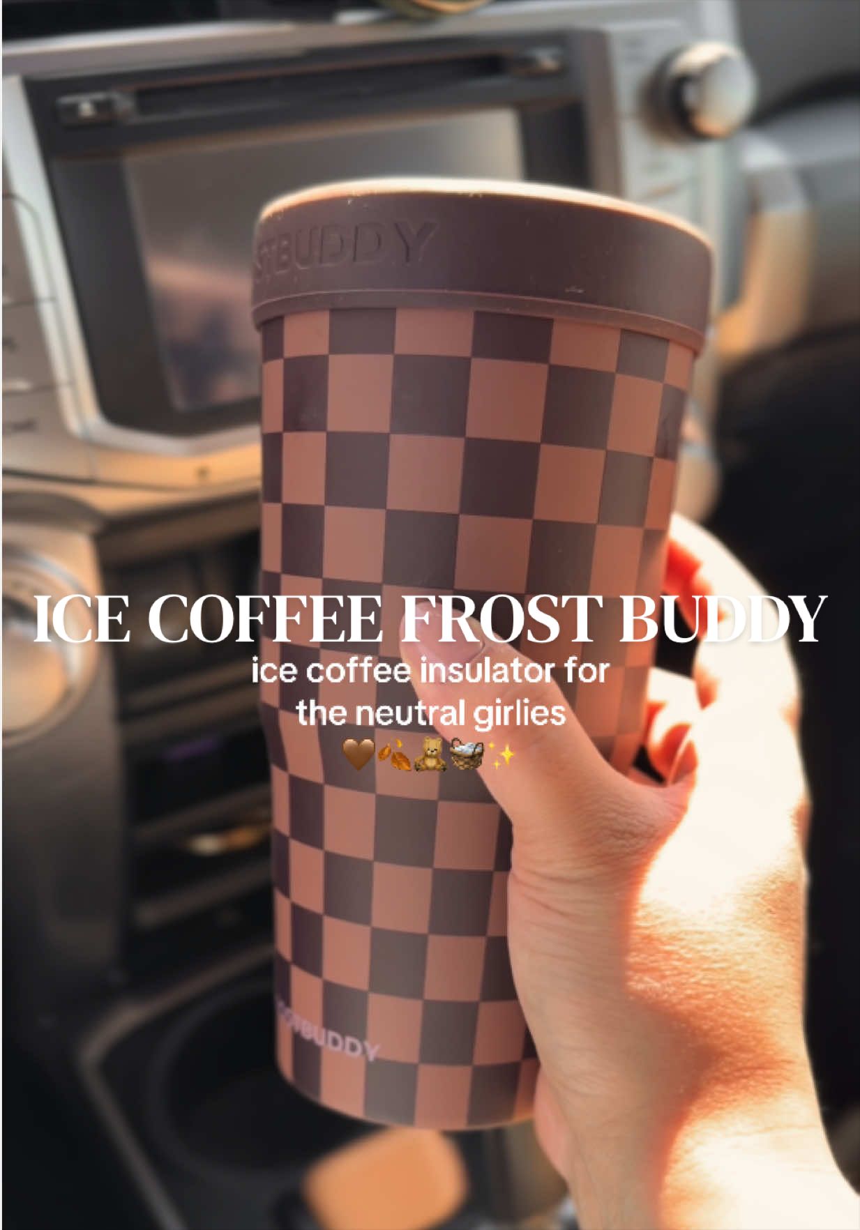TikTok post by @the.cozyy.girl for Frost Buddy. Caption reads: [...] 🤎✨ #cozyfall #falltok #cozyseason....