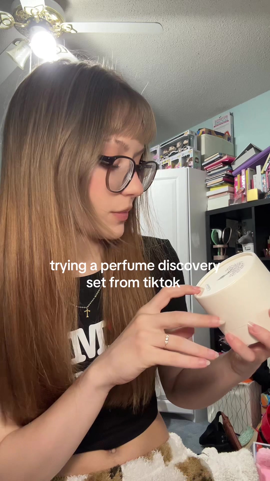 TikTok post by @kittylivvy_ for Eternal Perfume Oils. Caption reads: [...] #discoveryset #trending #review @Eternal....