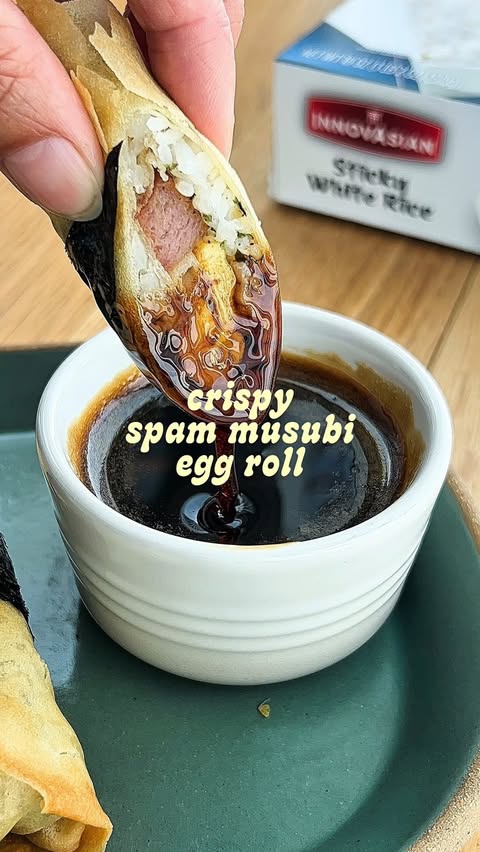 Instagram post by @trangskitchentable for InnovAsian Cuisine. Caption reads: Turning Hawaiian Spam musubi Vietnamese ... again!....