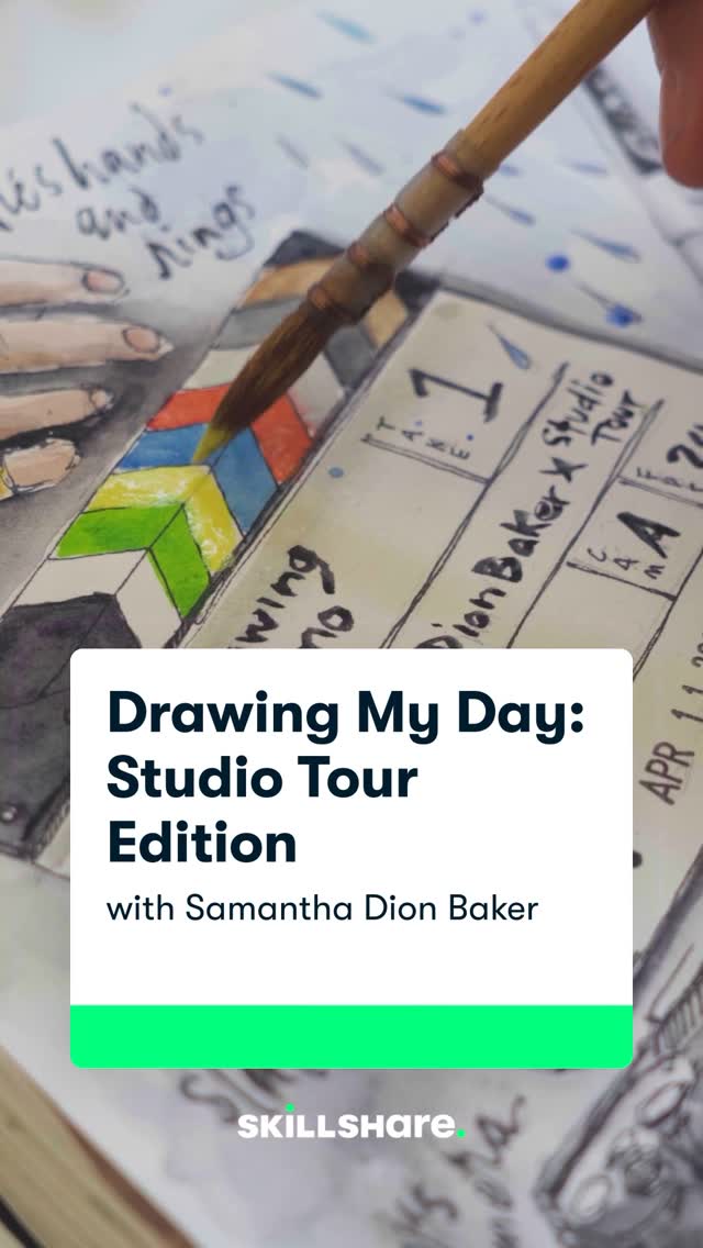 Instagram post by @sdionbakerdesign for Skillshare. Caption reads: What if your ☕ morning coffee, 🛒 grocery list, or....