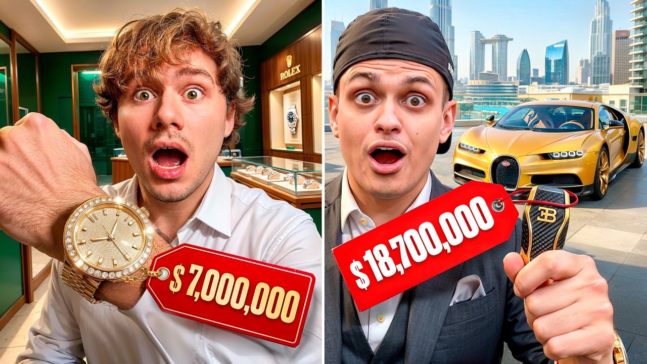YouTube post by @ExileShow for Pro Business. Caption reads: Кто Найдёт Больше Дорогих Вещей в Дубае! (Бустер,....