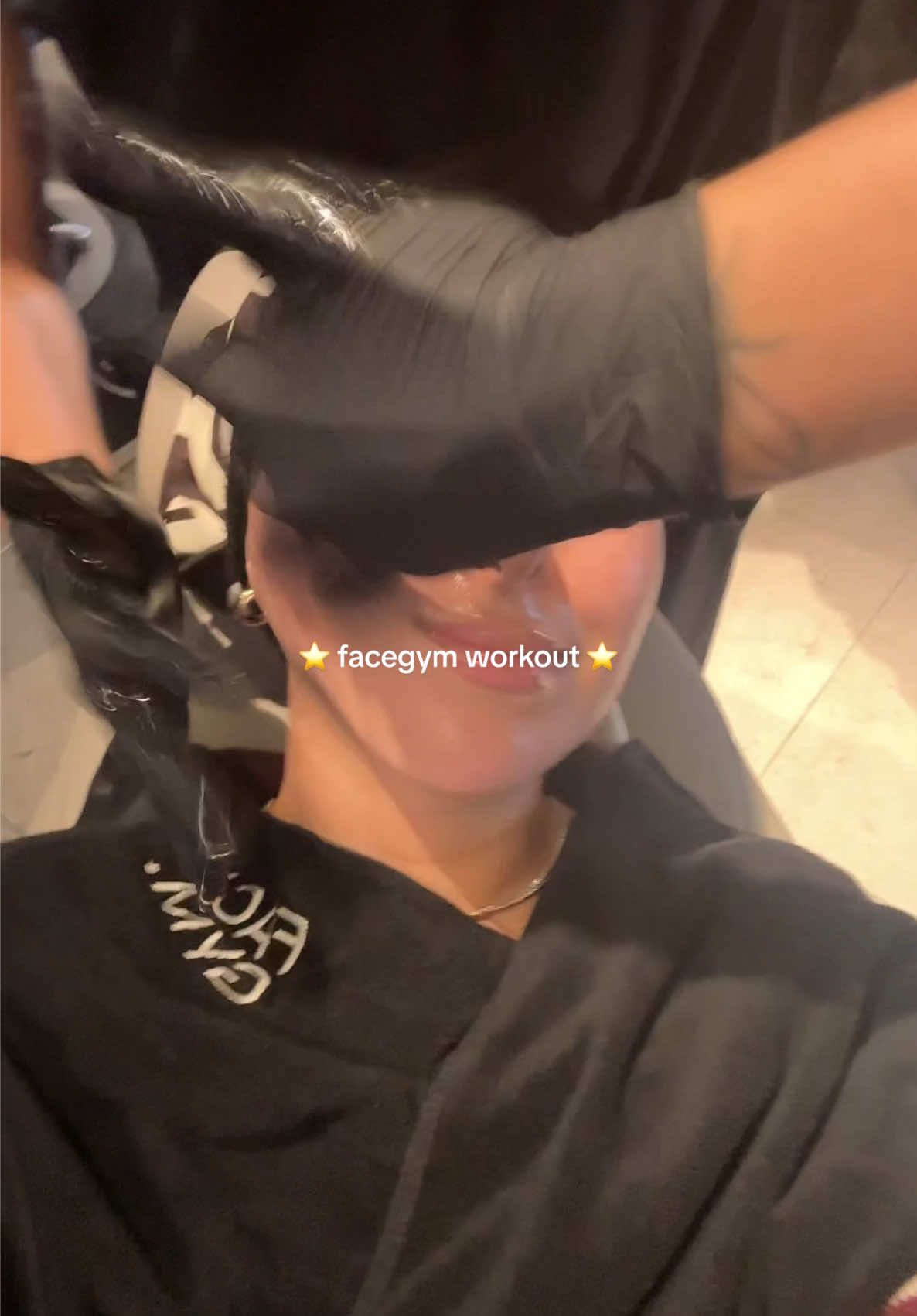 TikTok post by @dailyracha for FACEGYM. Caption reads: [...] prep part 3. 🎀 workout for my face?....