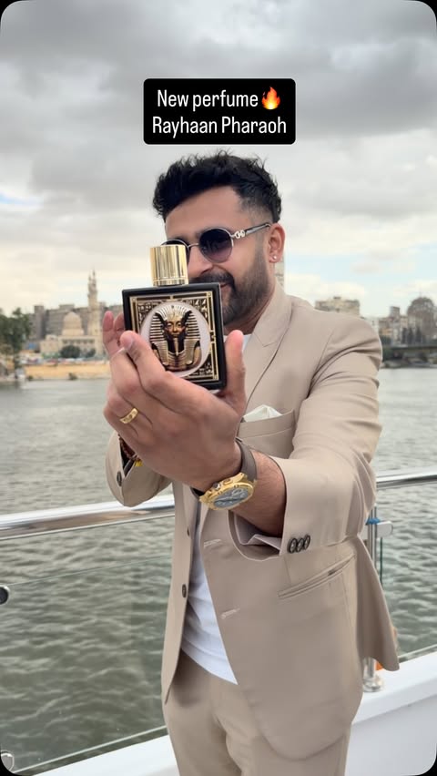 Instagram post by @the.dognosee for Rayhaan Perfumes. Caption reads: Rayhaan pharaoh !
For the Bold: A powerful....
