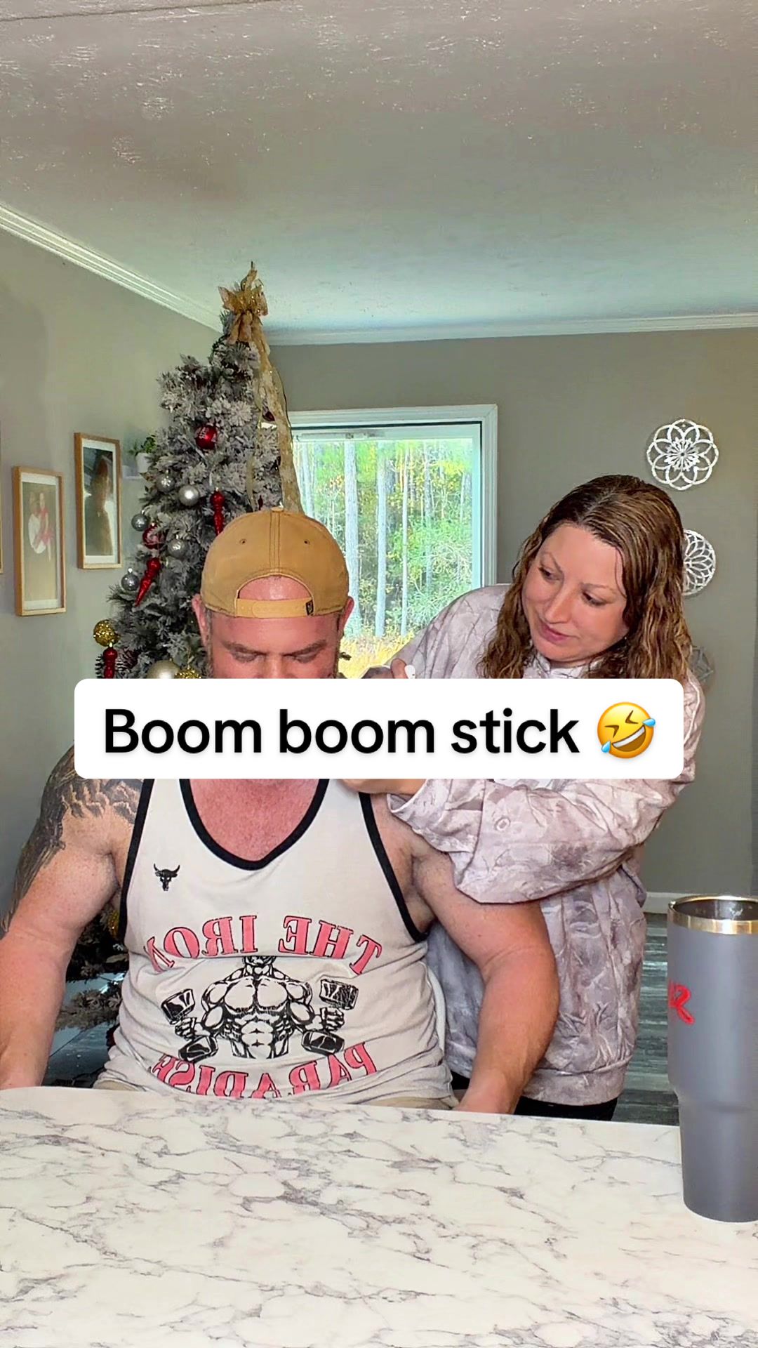 TikTok post by @kbshire1 for BoomBoom Naturals. Caption reads: His first honest reaction 😂@BoomBoom....