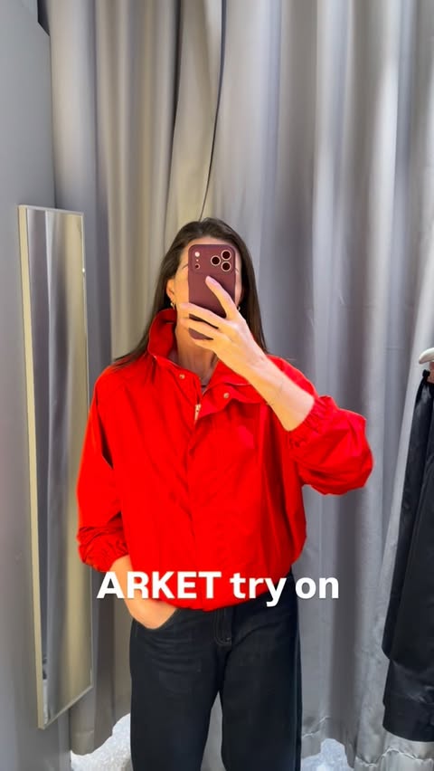 Instagram post by @buttonsandblazers for ARKET. Caption reads: New season gorgeousness at ARKET. From technical....