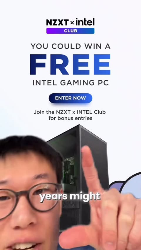 Instagram post by @tonytechbytes for NZXT. Caption reads: Join the @nzxt X @intel Club for monthly....