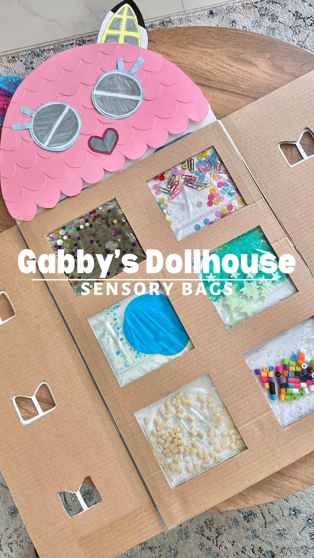 TikTok post by @craftymoms for DreamWorks. Caption reads: [...] #ad #gabbysdollhouse @Netflix Family....