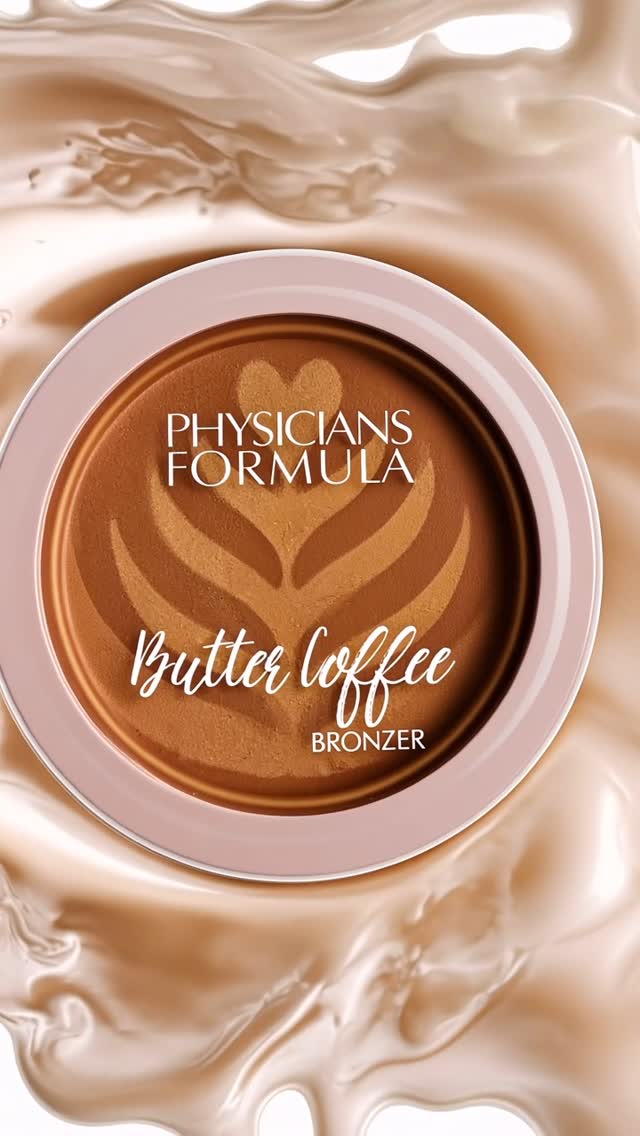 Instagram post by @glowdaily__ for Physicians Formula. Caption reads: ☕️ Dreaming of summer with BUTTER COFFEE BRONZER –....