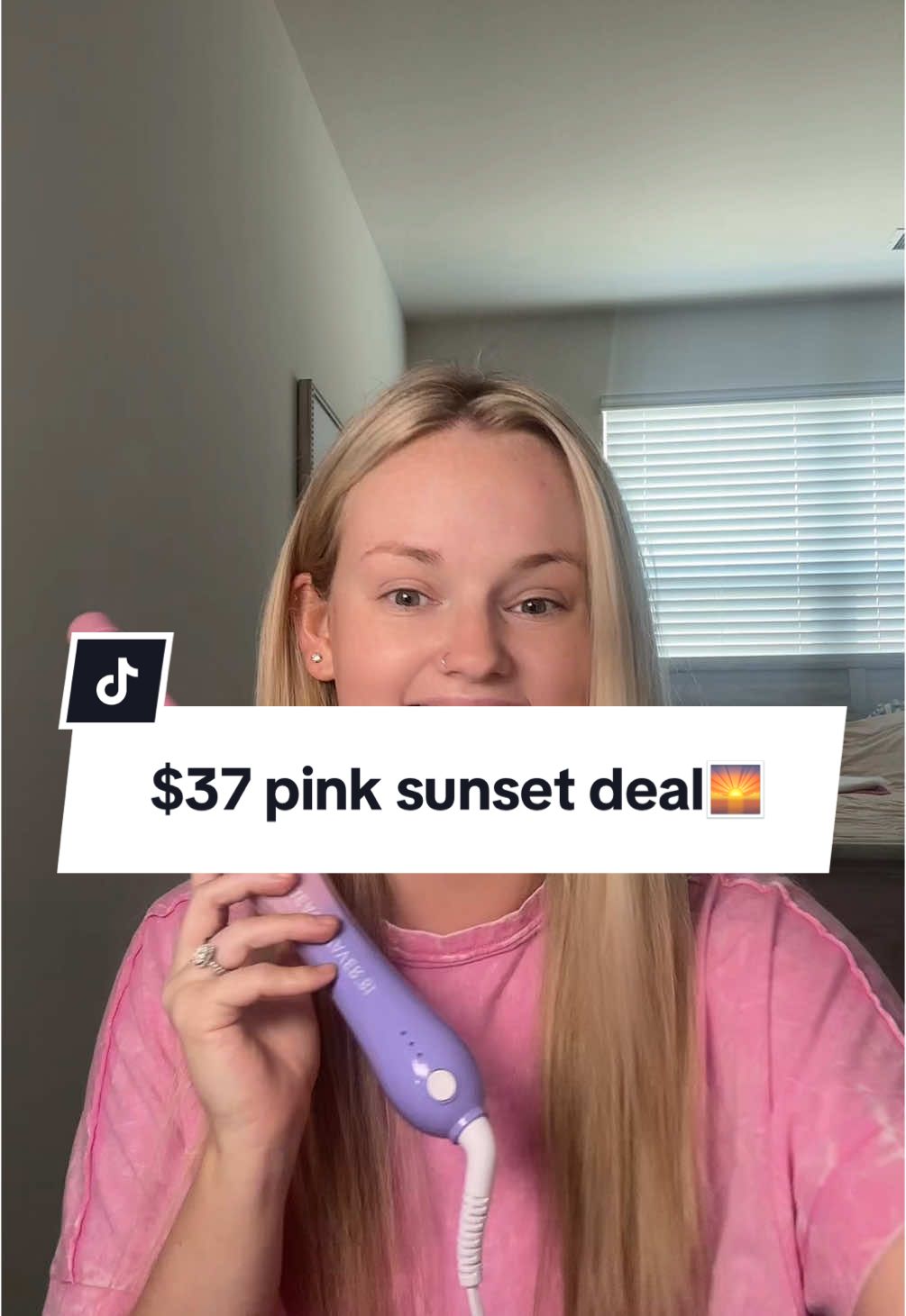 TikTok post by @lindsaynicoleeee for Beachwaver. Caption reads: [...] every single time!! 🤩🌅@TheBeachwaver ....