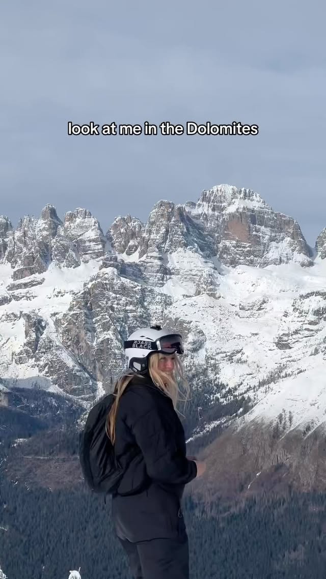 Instagram post by @briwalston for Fieldsheer. Caption reads: [...] in the Dolomites, Italy! 🏂 #ad I use....