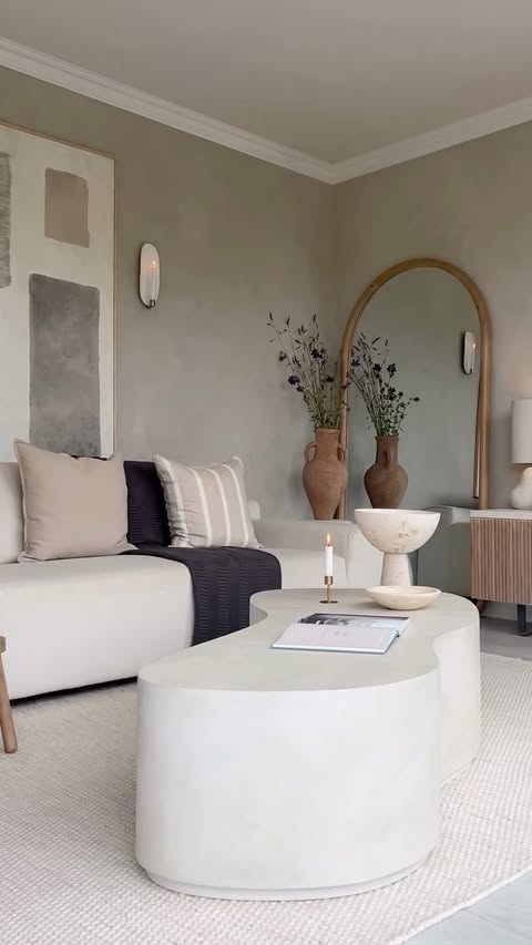 Instagram post by @home_with_candy_sky for William Wood Mirrors. Caption reads: [...] | Scandi interior | Canvas art....